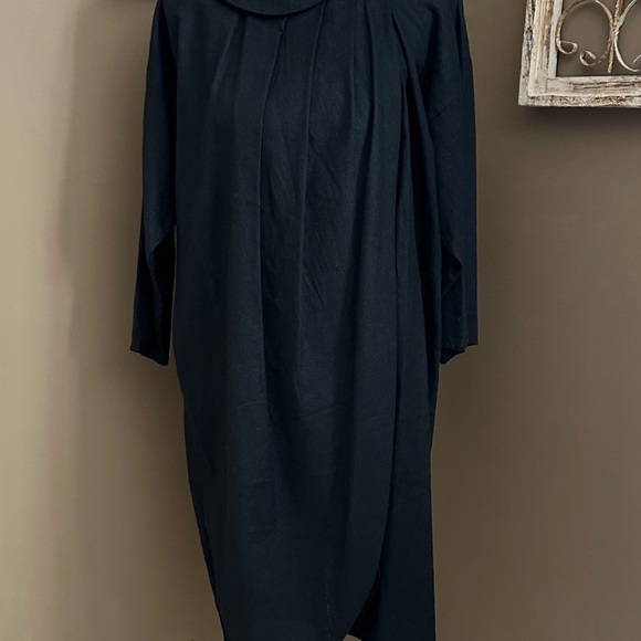 1980's L.A. Passion Lightweight Black Coat, Retro Mid-Century Style, 100% Cotton - Picture 4 of 13